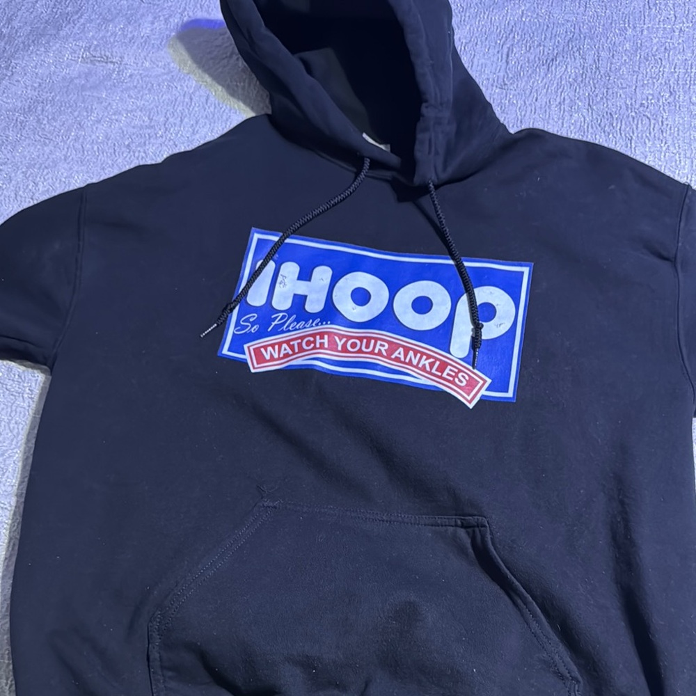 iHoop Black Hoodie with Blue and Red Accents
